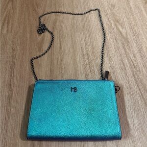 Henri bendel blue holographic purse